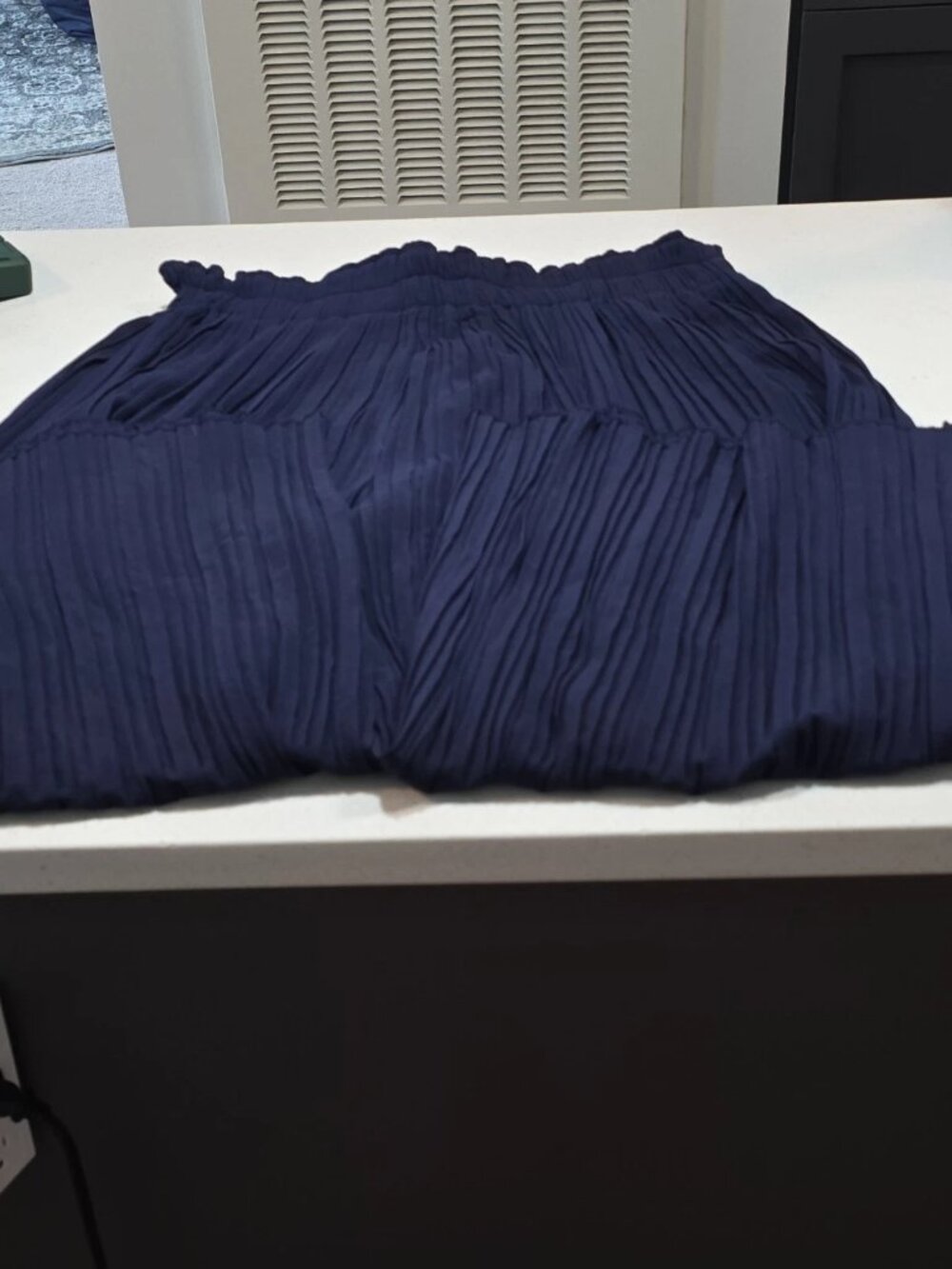RD + Koko Blue Solid Dress Pants Pleated Pull-On Elastic Waist Women’s M Poly - Picture 3 of 7